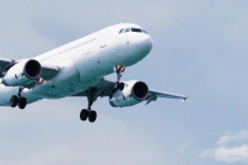 Photo: Passenger airline against a blue sky