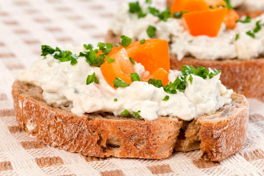 Photo: Blue Cheese Dressing on toasted bread.