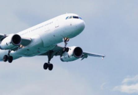 Photo: Passenger airline against a blue sky