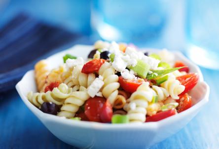 Pasta with Cherry Tomatoes, Olives, and Feta