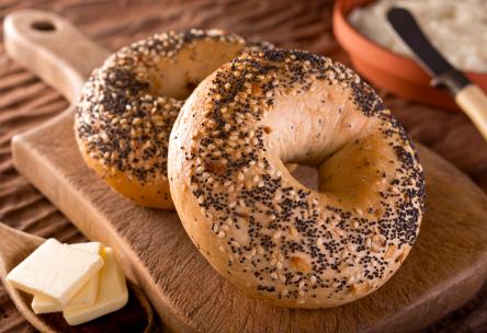 Everything bagel with cream cheese