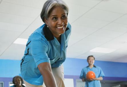 older woman bowling