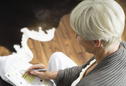 older woman playing a game