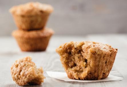 Carrot cake muffin on a napkin