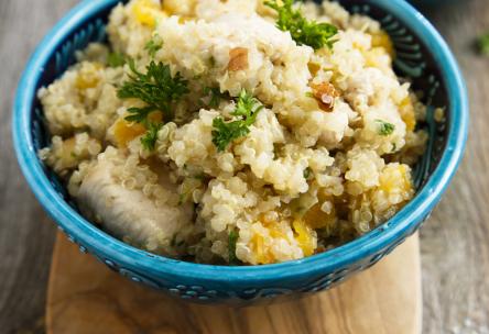 Quinoa Salad with Dried Apricots and Baby Spinach