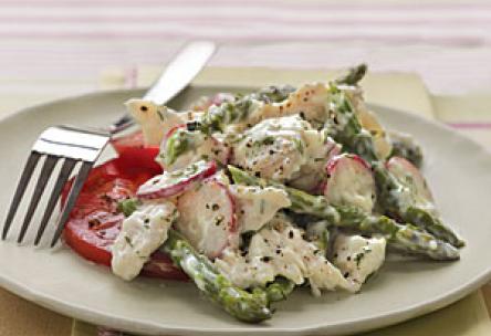 Chicken Salad with Asparagus and Creamy Dill Dressing