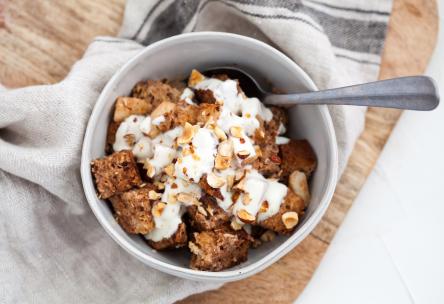 Cocoa-Hazelnut “French Toast” with Pear