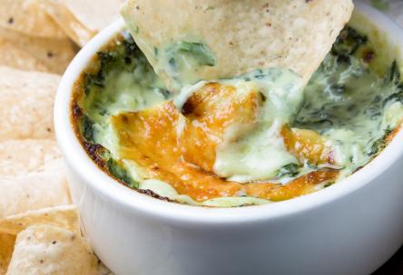 Photo: Hot Spinach Artichoke Dip with tortilla chips