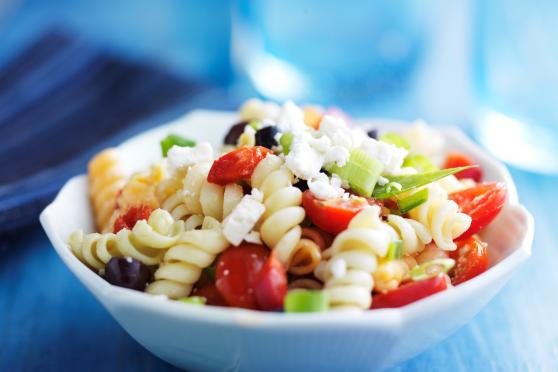 Pasta with Cherry Tomatoes, Olives, and Feta